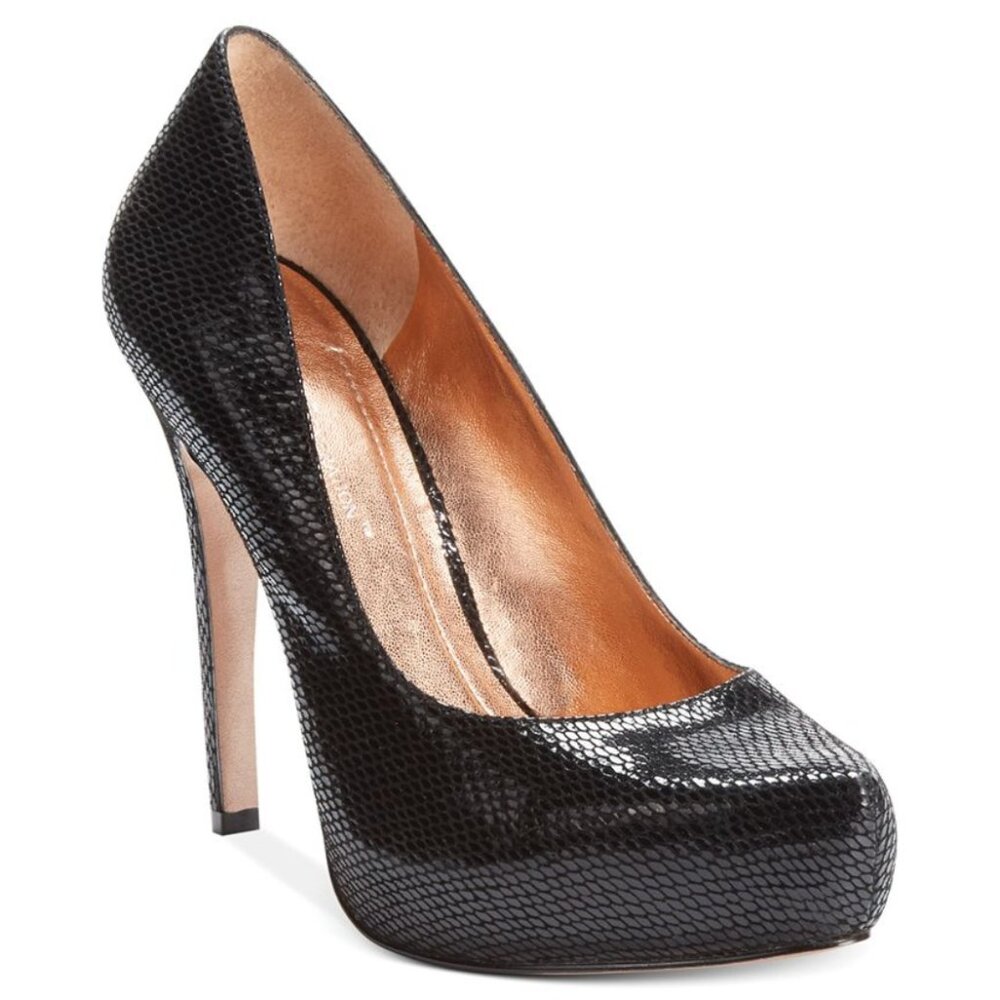 EUC BCBGeneration BG-Parade Black Rumba Snake Platform Womens Heels Size 9